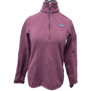 💜 Patagonia M Quarter Zip Fleece Pullover – Plum Purple Outdoor Sweatshirt